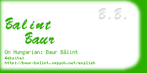 balint baur business card